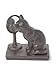 Young's Inc. Cat Figurine - Cute Cat Statue - Whimsical Cat Decor for Cat Lovers - Cat Collectibles and Meditation Decor - Cat with Mirror - 4'' L X 2'' W X 4'' H