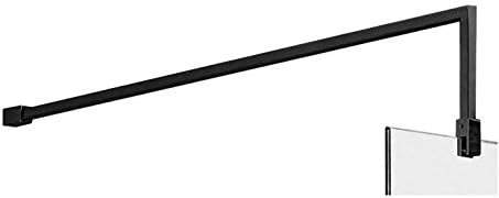 Nuie WRSCBP14 Modern Bathroom 8mm Toughened Safety Glass Wetroom Screen with Support Bar, 1400mm, Matt, Satin Black - Image 3