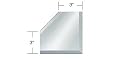 Clear Mirror Glass 3" Mitered Corner Beveled on 3 Sides