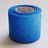 GauztexÂ® Athletic Tape â€“ Tennis â€“ Self-Adhesive Breathable Gauze â€“ Flexible, Sweatproof Non-Slip Grip (1 Roll), 1 Â½" x 7 Â½ yds, Blue