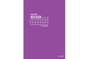 Graph Paper Notebook A4 1/2 Inch Squares: Purple, Smart Design, Large Grids, Numbered Pages, Composition Book Quad Ruled for Math / Handwriting Workbook for Kids