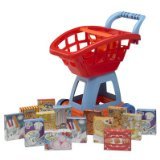 American Plastic Toy 15 Piece Deluxe Shopping Cart with Play Food