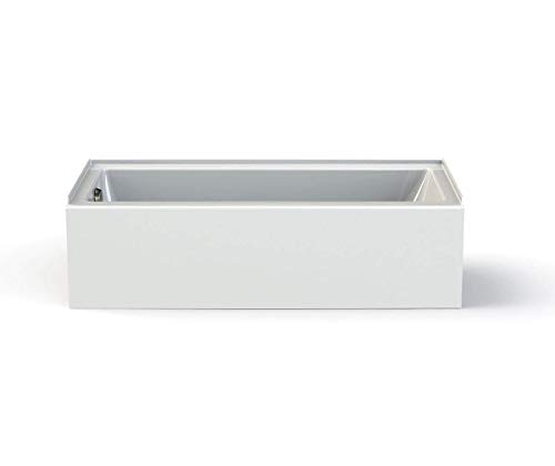 MAAX 106348-R-000-001 Rubix Access Rectangular Acrylic Soaking Bathtub with Right Hand Drain, 59.875-in L x 30.125-in W x 14-in H, White