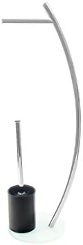 Elegant Stainless Steel Bathroom Toilet Paper and Brush Holder Iweks HomeStyle (Black)