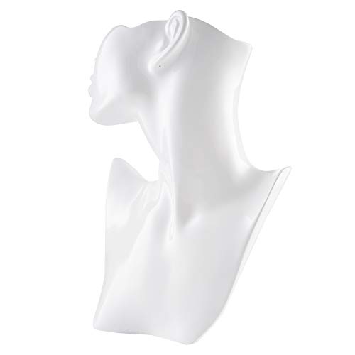 QILICHZ Boutique Sturdy Figure Mannequin Bust Stand for Chain Necklace,Pendant,Earring Drops Jewelry Props Display (White)