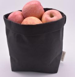 Decorative Paper Bag Reusable Eco friendly Basket Bin Organizer Bread Food Lunch Storage Container flowerpot cover Toy Box Personalize Your Home with Variety of Unique Designs &amp; Colors (Black)
