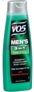 4- Bottles of Men's 3-in-1 Fresh Energy Shampoo, Conditioner + Body Wash, 12.5 fl oz ea