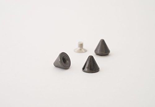 Cone Spikes - Size 7 - Ideally Used for Denim and Leather Work - Screw Back Spikes - Black Metal - Pack of 20 Studs and Spikes