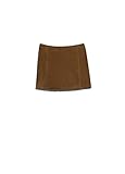 Mango Women's Leather Skirt, Cognac, 10