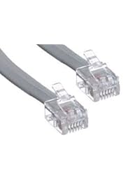 bistras 25 ft 4 C teléfono Cable de extensión Cable Línea alambre, para cualquier teléfono, Modem, máquina de fax, contestadora, er ID, color blanco