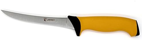 Jero TR Soft Grip 6" Curved Stiff Blade Boning Knife - German Stainless Steel Blade - Made In Portugal