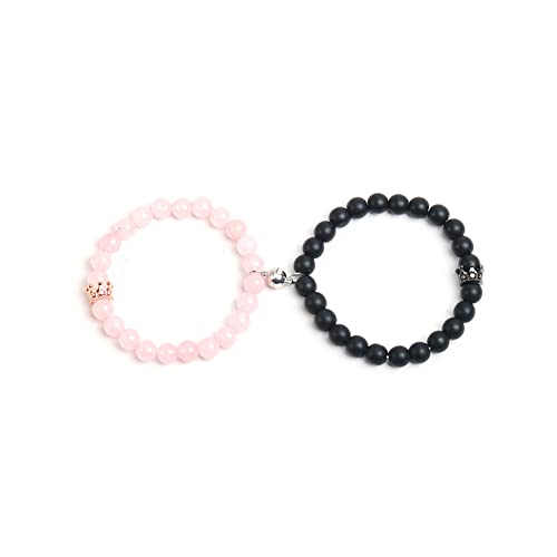 Bead Couple Bracelets Magnetic Crown Matching Beaded Bracelets Set