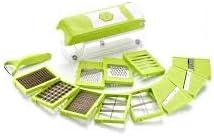 Bluzon 12 in 1 Vegetable Cutter - Chopper, Grater, Slicer Dicer, Peeler - All in One (Green & White)