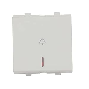 Anchor by Panasonic 65066 Penta Modular 2M 6 A Polycarbonate Bell Push with Neon (White)