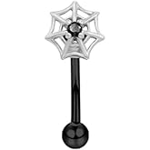 Zynova 16G Black Spider Web Eyebrow Rings for Women Men 316L Surgical Steel Eyebrow Piercing Barbell Rook Cartilage Earrings Halloween Statement Eyebrow Piercing Jewelry