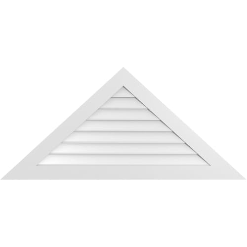 62"W x 28-3/8"H Triangle Surface Mount Signature Urethane Gable Vent 11/12 Pitc…