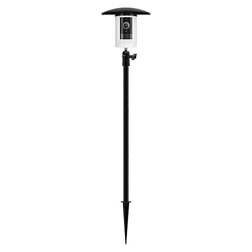 Holicfun Ground Stake Mount Stand with UV and Rain Resistant Shade Cover for Stick Up Cam (3rd Generation), Black (HF0327)