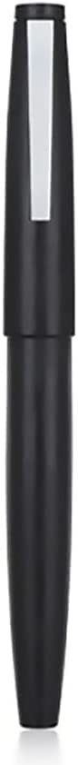 Jinhao 80 Black Fiber Brushed Fountain Pen, Iridium Fine Nib with Converter and Small Pen Bag Set (Silver Clip)