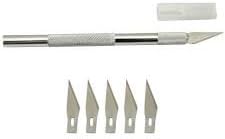 6pcs Metal Handle Craft Knife Cutter Engraving Knives For Mobile Phone Film /Paper Carving/PCB Cuting With Blades -Ez2Shop
