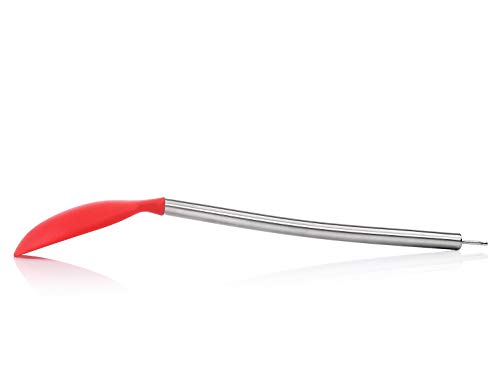iNeibo Kitchen Silicone Mixing Spoon,Cooking Utensils Silicone Serving Spoon with Heat Resistant Silicone Covering Head and Stay-cool Stainless Steel Handles