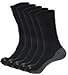 Dickies Genuine Mens 5-Pair Crew Work Socks - Black with Grey 6-12