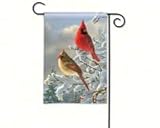 Magnet Works MAIL31267 Winter Cardinals Garden Flag