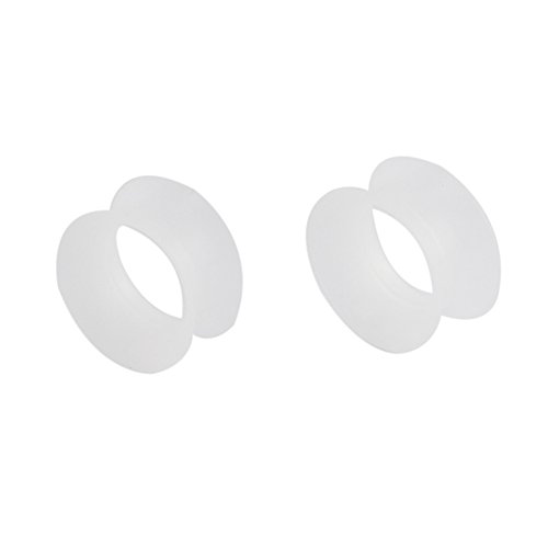 thumbnail image 2 of Pair Clear Soft Silicone Skin Flesh Tunnels Plugs Gauges Earskin Earlets 8g 1 2 of 10
