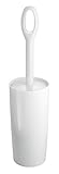 mDesign Toilet Bowl Brush and Holder for Bathroom Storage - White