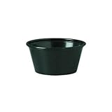 Solo P200BLK Polystyrene Souffle Portion Cup, 2 oz. Capacity, Black (Case of 2,500)