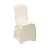 Ivory Stretch Spandex Chair Covers Wedding Universal - 10 Pcs Banquet Wedding Party Dining Decoration Scuba Elastic Chair Cover (Ivory, 10)