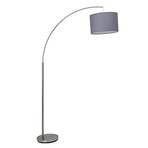 Brilliant AG 13258/22 staande lamp, metaal/textiel, 60 W, E27, staal/grijs