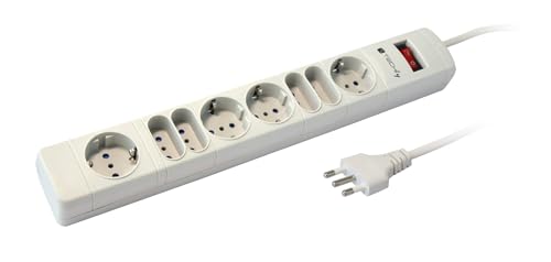 Power Strip 8P Angled Grey