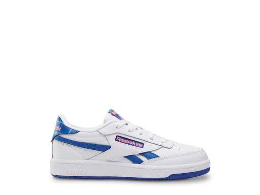 Reebok Kid’s Club C Revenge Sneaker, White/Vector Blue/Digital Coral, 11 US Unisex Little