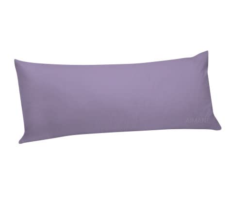 AIMANE® Long Bolster Pillowcase Cover - Body Pillow Neck Support - Orthopaedic Bolster Pillowcase Cover Nursing Pregnancy Support Long Pillowcases (Double 4.6FT, Lilac)