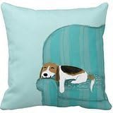 Happy Couch Dog Cute Beagle Relaxing Throw 18*18 pillow Case
