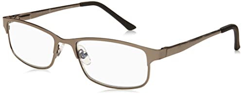 Foster Grant Men's Samson Rectangle Blue Light Reading Glasses, Gunmetal