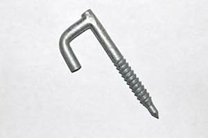 Screw J-Hook Lag Bolt 3/8" x 4" Inch Poleline Drop Galvanized Steel Lag Bolt Screw Antenna Support Galvanized J-Hook Screw, H