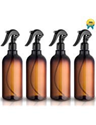Spray Bottles, 16oz Plastic Spray Bottles with Black Fine Mist Sprayers Refillable Container for Essential Oils, Cleaning, Kitchen, Garden, Hair by Household Sprayer(4 pack)