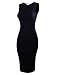 TAM WARE Women's Classic Slim Fit Sleeveless Midi Dress TWCWD051-BLACK-US S/M(Tag Size M)