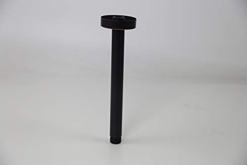 Weirun Bathroom 1/2 NPT All Brass 8-Inch Round Straight Shower Arm for Fixed Shower Head with Flange Ceiling Mount,Oil Rubbed Bronze
