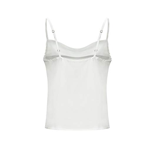 XOWRTE Women's Tank Tops Sexy Solid Color Adjustable Casual Basic Strappy Blouse