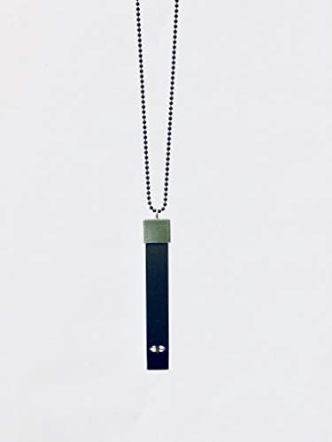 Juul Accessories | Juul Necklace | Black Steel Chain | Fitted Connection | Anti-Loss | Juul Landyard | Juul Holder | Juul Case (Olive Cap)