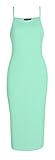 Forever Women's Halter Solid Sleeveless Midi Fitted Dress, Mint, 18/20 Plus
