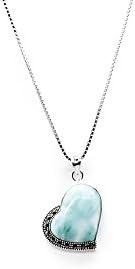 Larimar Gemstones with 925 Sterling Silver Pendant Hand Made for Women