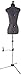 Dritz 1752P Twin-Fit Dressform with Tri-Pod Stand Adjustable Up to 63” Shoulder Height, Petite, Grey