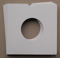 Pack of 25 - 7" White Card Record Sleeves / Masterbags