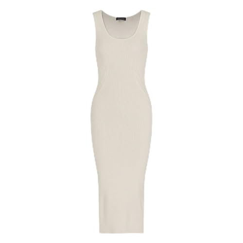 Armani Exchange Arte Sella pour Femme, Durable, Plaque avec Logo en métal, Robe, Blanc, S, Iso, S
