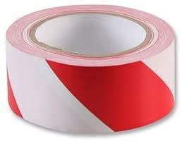 indigo® Multipurpose Hazard Warning Internal Use Marking Tape 48mm X 50m Long Red and White (Pack 1)