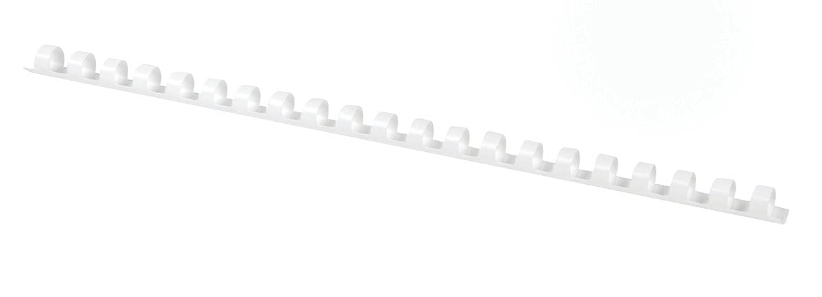 Binding Combs Office Products A4 8mm (45 Sheets) 100 Pcs White/Presentation/Type-21 Rings/Kind-Spiral/Material-Plastic/Colour-White/Format-A4 / Size-8mm