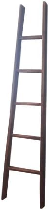 Handmade Orchard Wood Ladder 72" Rustic Farmhouse Weathered Gray Distressed Finish 6 Foot
